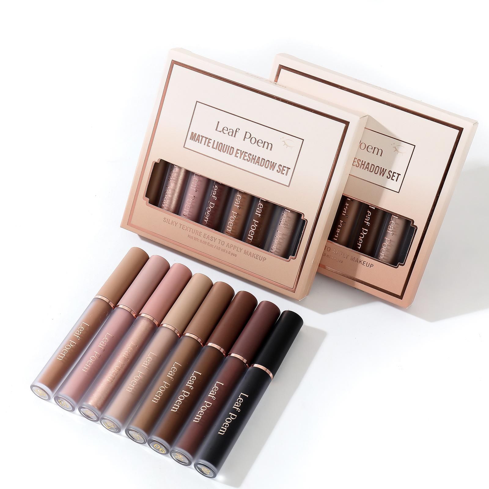 Women's 8-Shade Matte Liquid Eyeshadow Pen Kit - Velvety Mist Texture, Waterproof, Smudge-Proof, Blendable, Flawless Smooth, Long Lasting, 3D Eye Definition, Colorful Eyeshadow, Easy Beauty Products, Essential Cosmetic Set for Adults