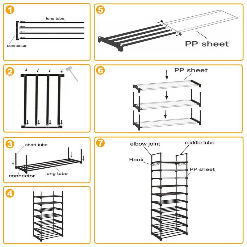 9-Tier Metal Shoe Rack Organizer for 50-55 Pairs,Stackable,Space Saving Shoe Storage Shelf for Entryway, Closet, Bedroom,New Year Gifts Waterproof Accessory