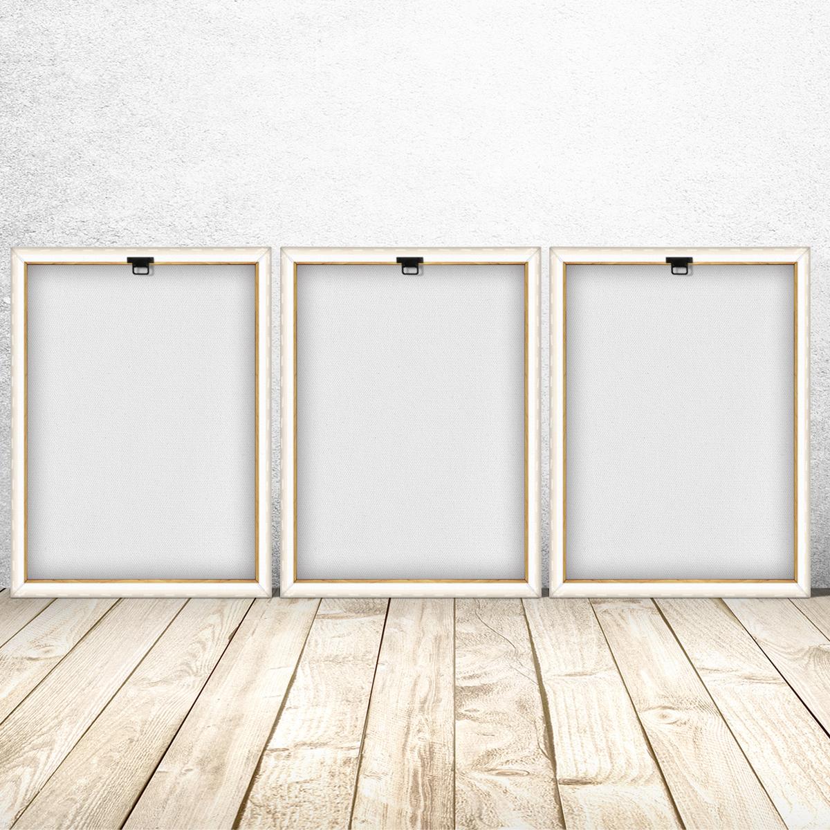 Wooden Framed Canvas Painting, 3 Counts/set Modern Wall Art, Angel Halo Canvas Poster, Wall Decor for Home Living Room Bedroom Office