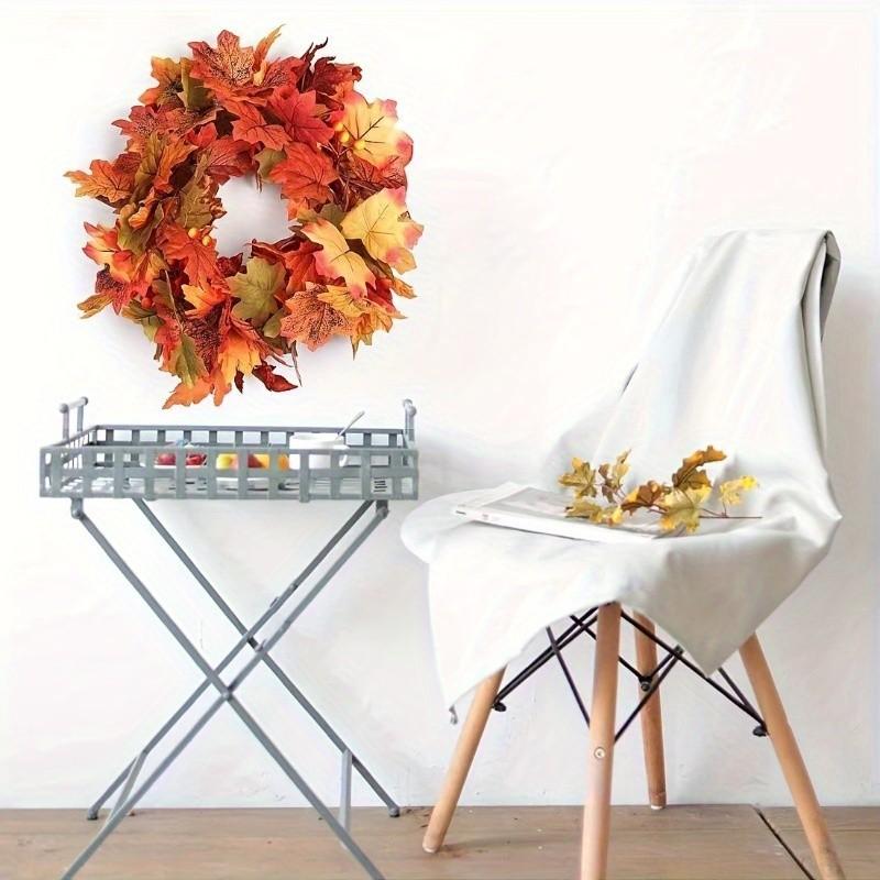 4pcs Artificial Maple Leaf Vines, Realistic Fall Colors, Durable Plastic Hanging Decor, Perfect for Thanksgiving, Halloween, Weddings, Indoor/outdoor Decor