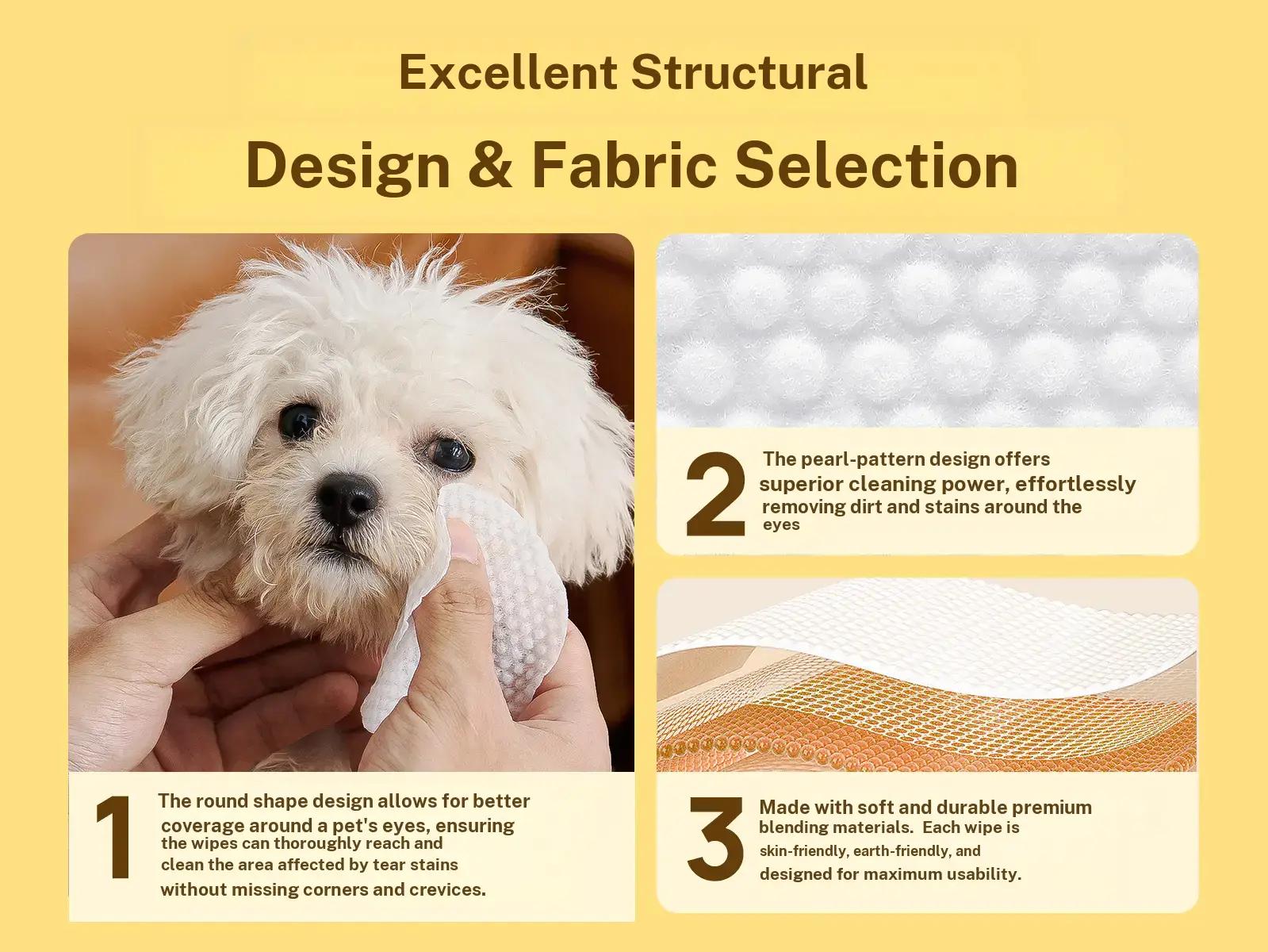 【SpringGlowUp】HICC PET Eye Wipes for Dogs & Cats,Hypoallergenic Dog Eye Wipes Cleaner, Natural Cleaning Grooming Pet Wipes Gently Remove Tear Stain, Eye Debris, Discharge, Mucus, Non Irritating, Unscent, 100 PCS Large Pet Grooming Eye#petlife