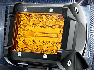 Nilight 2PC 4Inch Amber Led Pods Triple Row 60W Flood Spot Combo Driving Fog Lights with 16AWG Wiring Harness-2 Leads Truck Vehicle