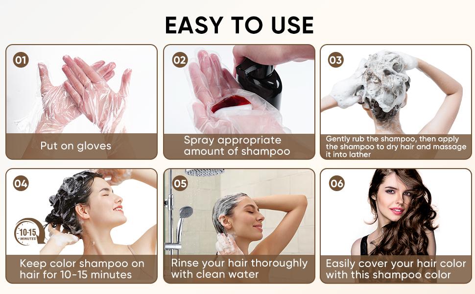 3-in-1 Argan Oil Hair Dye Shampoo for Gray Hair Coverage, Instant Dark Brown Hair Color Shampoo for Women & Men, Long-Lasting Semi-Permanent Dye, Easy to Use, Champu Para Canas, 500ml / 16.9 Fl Oz 3-in-1 Argan Oil Hair Dye Shampoo for Gray Hair Coverage, Instant Dark Brown Hair Color Shampoo for Women & Men, Long-Lasting Semi-Permanent Dye, Easy to Use, Champu Para Canas, 500ml / 16.9 Fl Oz