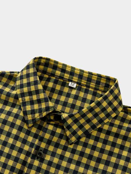Men's Regular Fit Plaid Print Short Sleeve Shirt, Casual Street Comfy Top for Summer, Fashion Men's Clothes for Daily Wear