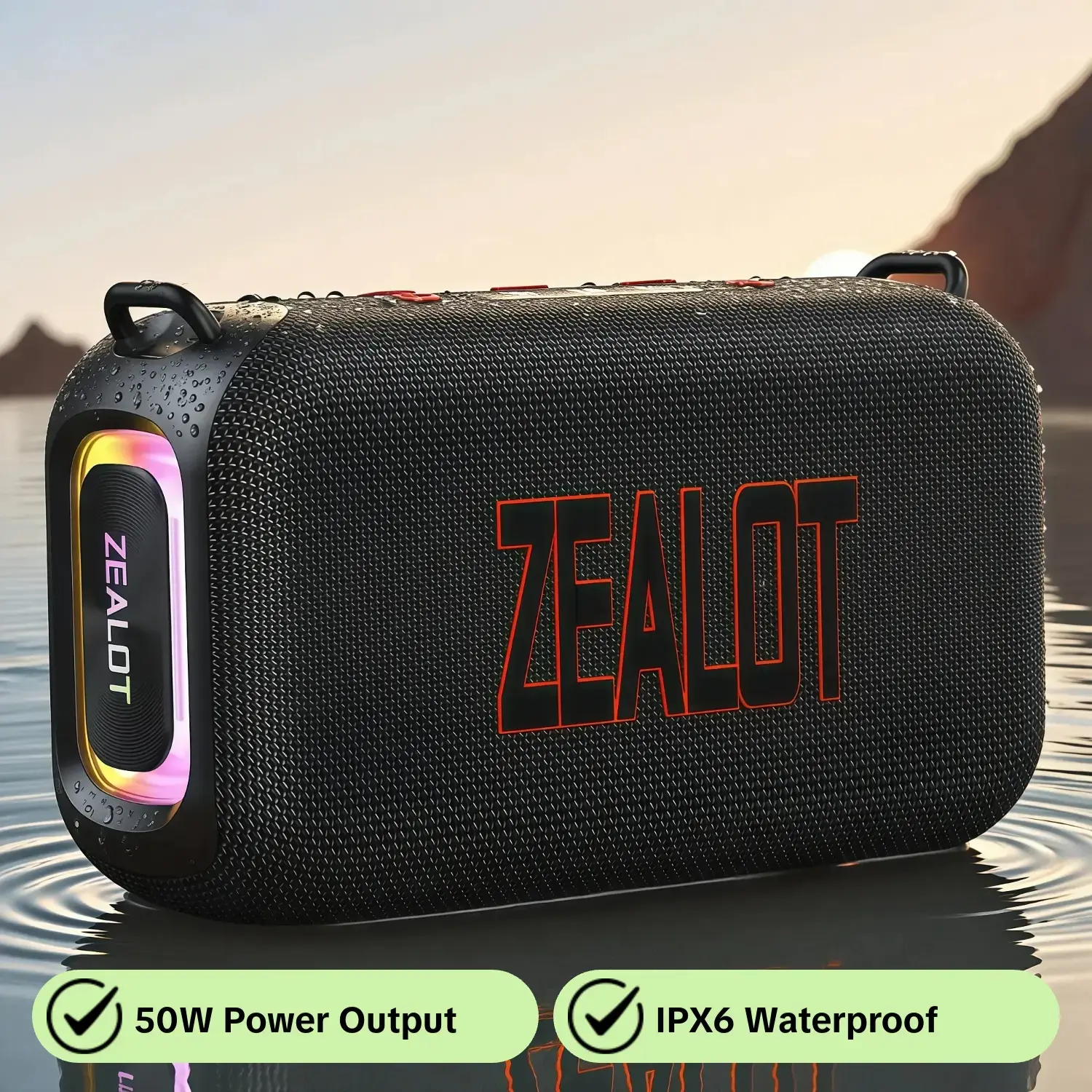 Zealot Z85 Portable Bluetooth-compatible Outdoor Bass Speaker, 50w Power, 8000mah Battery, Ipx6 Waterproof, Stereo Sound, Wireless Connectivity, Home/Party/Outdoor Use.