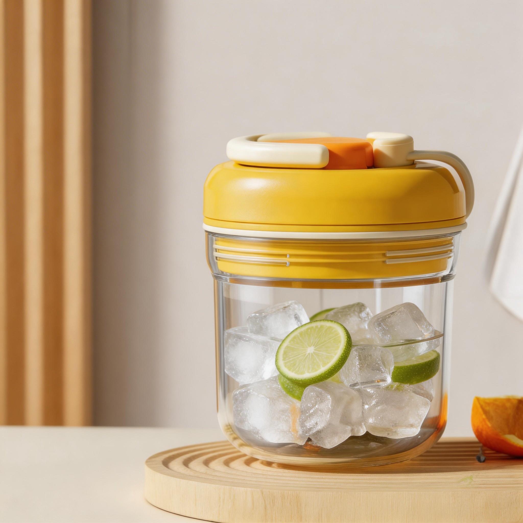 380ML Three-In-One Ice Cube Tray Cup, Portable Square Ice Mold, Press Release Ice, Food Grade, Summer Ice Cube Cup