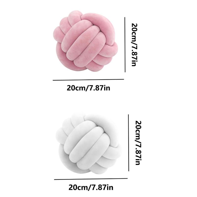 Knot Pillow Ball, 1 Count Geometric Design Throw Pillow, Handmade Crochet Cushion, Christmas Decor Soft Comfortable Supportive Pillow for Home Sofa Bed Decor, Boyfriend Gift, Christmas Gifts, Christmas Decorations, Soft Touch Cushion