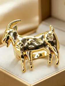Unisex Goat Design Ring, Fashionable Jewelry, Statement Ring, Ideal Gift for Daily Wear, Dates, Parties, Valentine's Day, Christmas, Birthdays