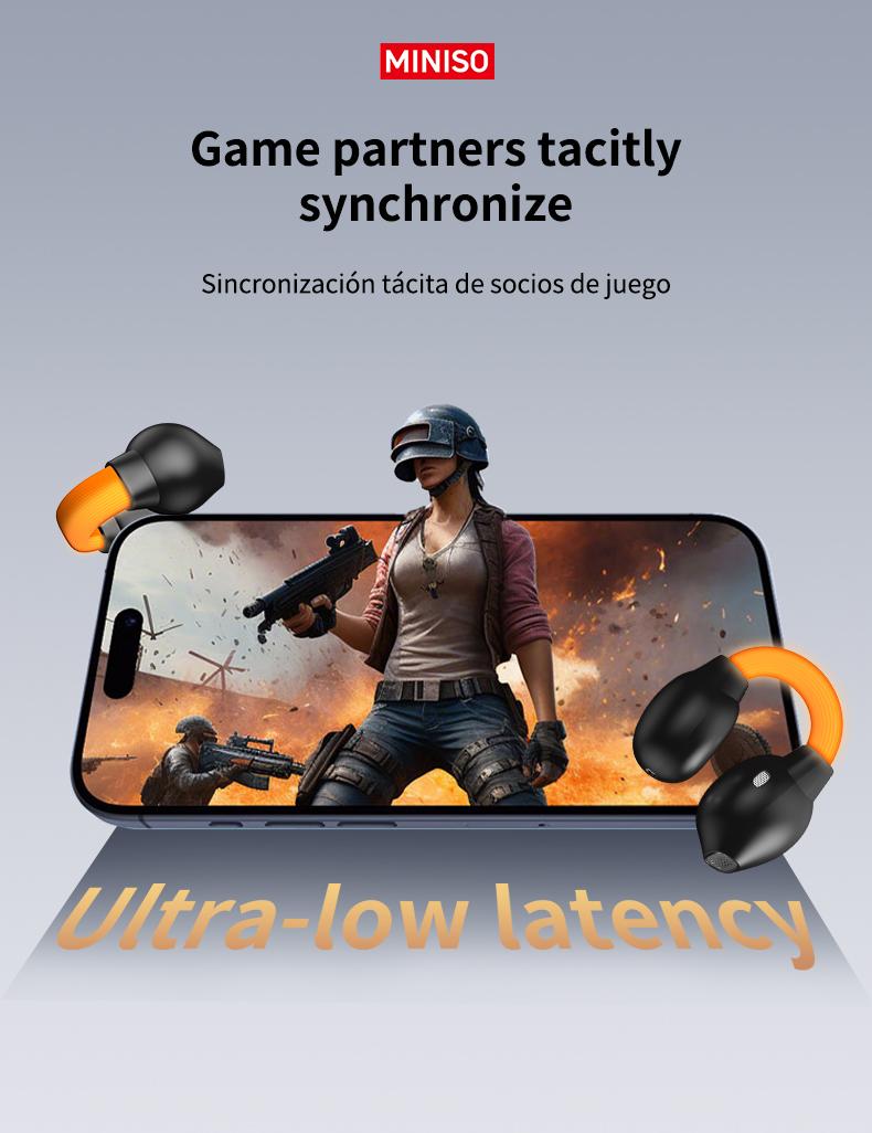 MINISO True Wireless Luminous Earphones MS191, Bluetooth 6.0 Open Earphones, Long Battery Life Wireless Ear Clip Earphones, Wireless Sports Earphones