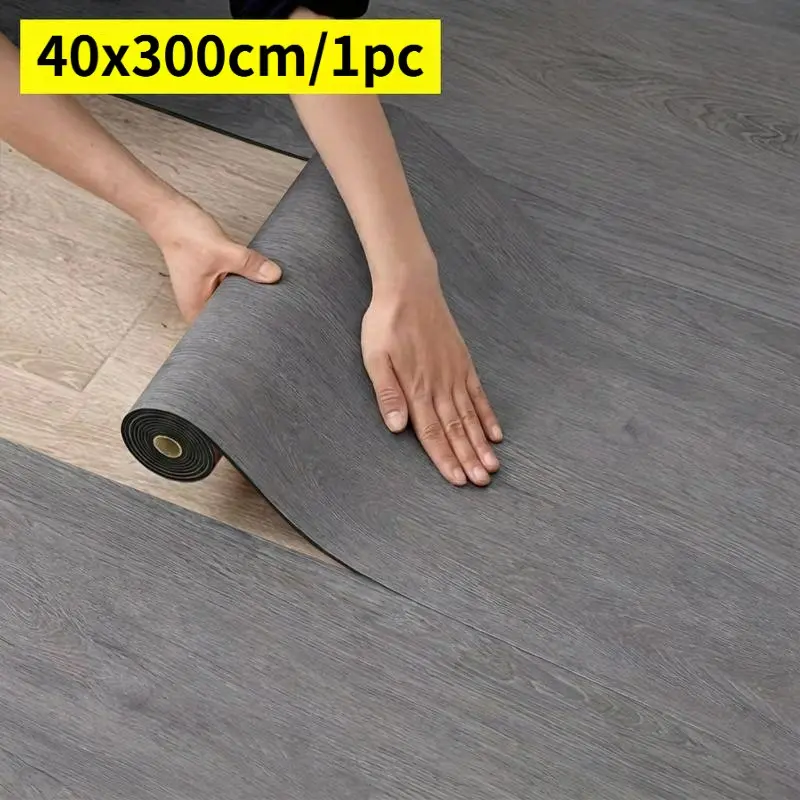 40x300cm Self-Adhesive Floor Sticker, Peel and Stick Flooring, Thick Anti-Slip Durable, Directly Lay on Concrete, Low-Cost Bedroom Renovation, Universal Use