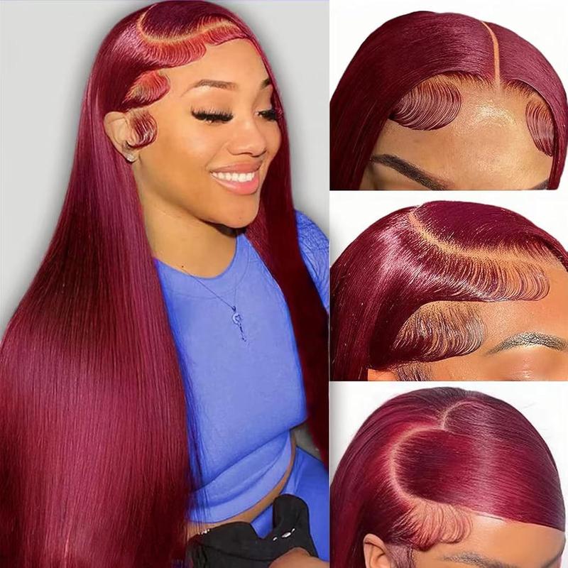 Bling Hair 99J Burgundy Lace Front Wigs Human Hair 13x4 13x6 HD Transparent Body Wave Lace Front Wigs Human Hair Pre Plucked 99j Burgundy Red Wine Glueless Human Hair Wigs for Women