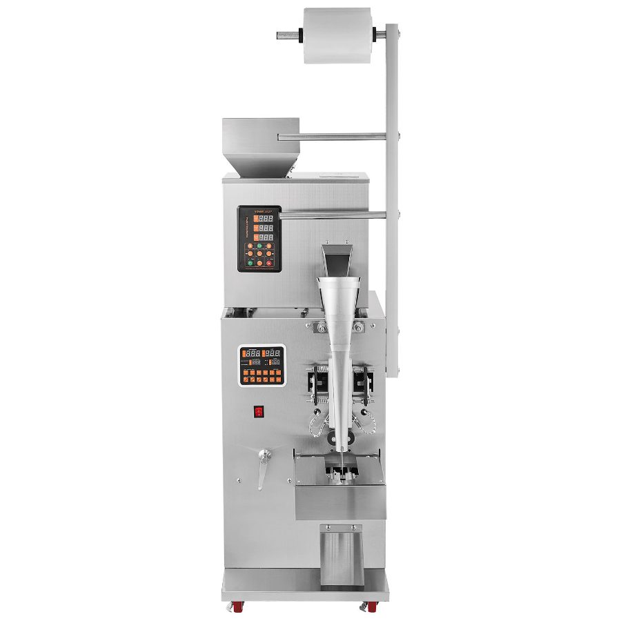 VEVOR Automatic Particle Packaging Machine, 0.002-0.22lbs/1-100g, Multi-Function Pouch Powder Sachet Weighting Filling Packing Machine, Powder Filler Machine for Tea Seeds Grains Flour Beans Glitter