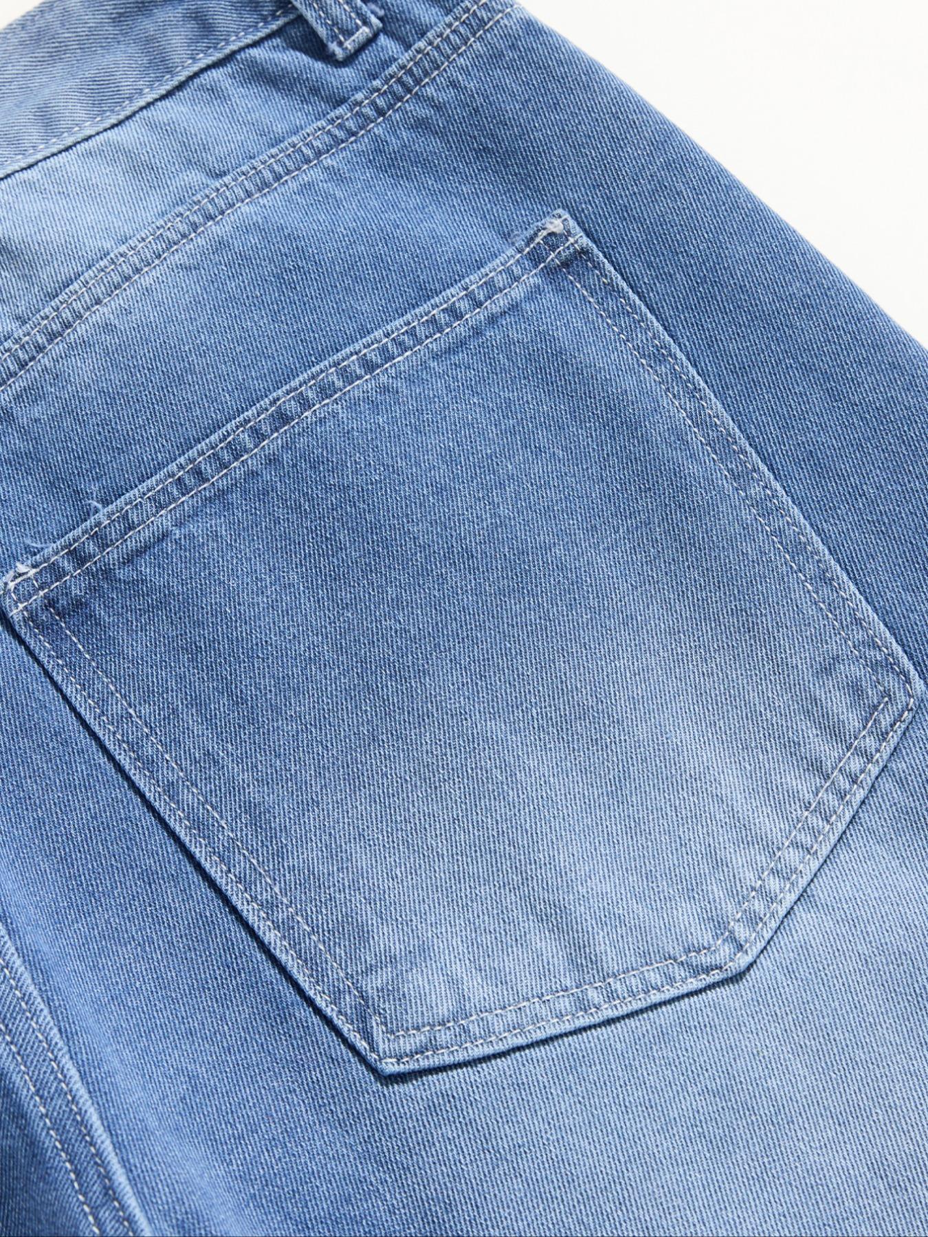 Men's Retro Washed Loose Fit Straight Leg Jeans, Casual Ripped Denim, Patchwork Faux Fur Hem, Pleated Design, Y2K Streetwear, All Seasons