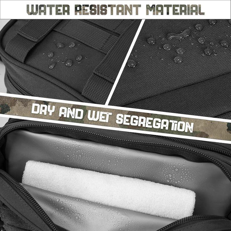 High Density Multifunctional Storage Pouch, Large Capacity Molle Gym Toiletry Bag with Waterproof Compartments for Business Travel, Camping & Outdoor Activities