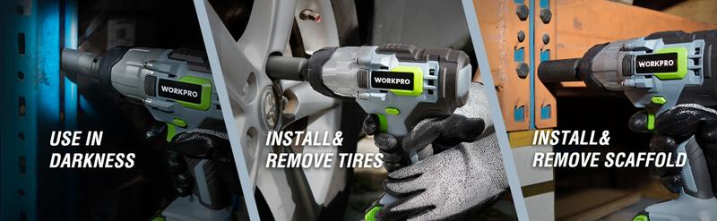 #JumpstartSale WORKPRO 20V Cordless Impact Wrench, 1/2-inch, 320 Ft Pounds Max Torque, 2.0Ah Li-ion Battery with Fast Charger, Belt Clip for Easy Carrying