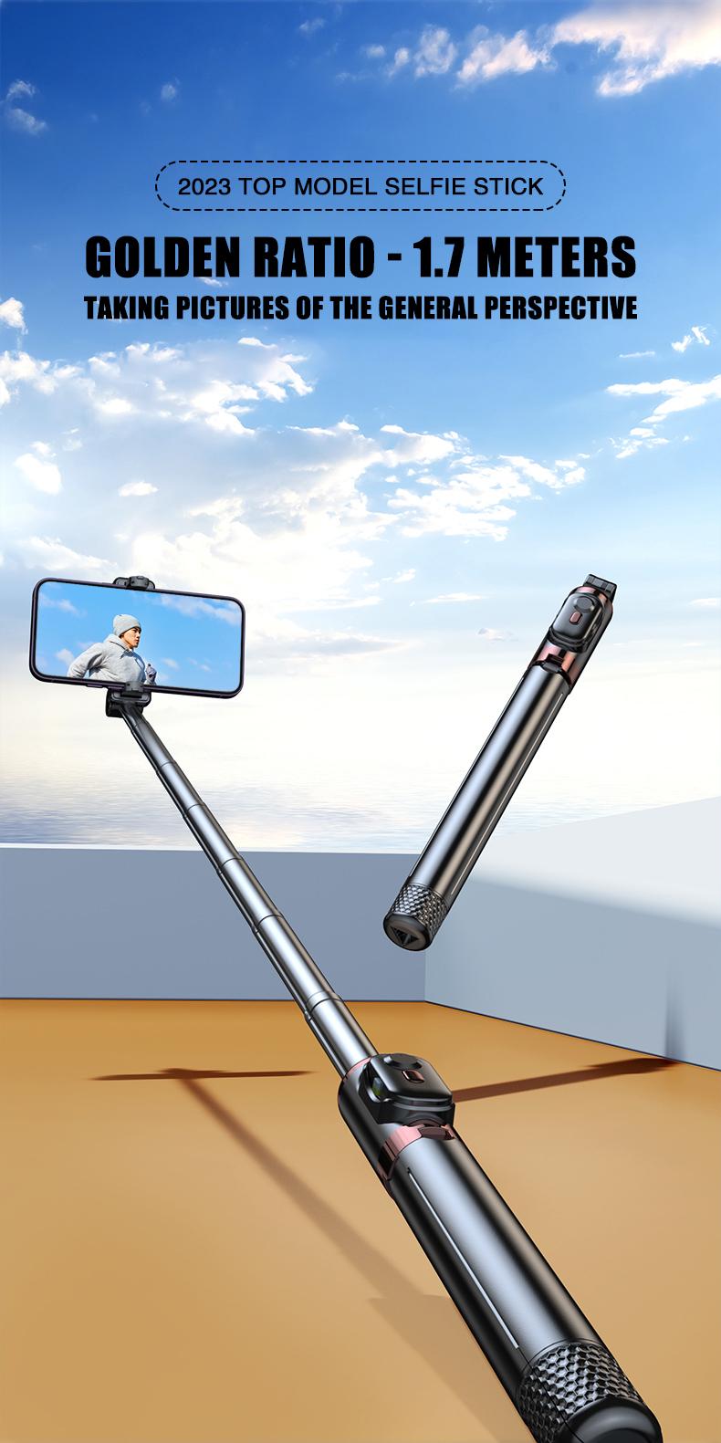Selfie Stick Tripod , 45" Selfie Sticks with Wireless Remote, Portable Phone Tripod Compatible with 4''-7'' iPhone/Android Smartphones Selfie Stick for Travel Video Record Vlog,tiktok
