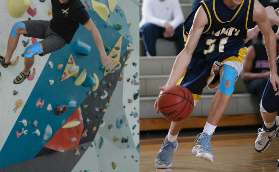 Kinesiology Tape for Knees, 10 Pcs - Knee Support & Stability, Knee Pain Relief Athletic Tape - Waterproof & Elastic, Breathable Hypoallergenic Latex-Free Tape, Black