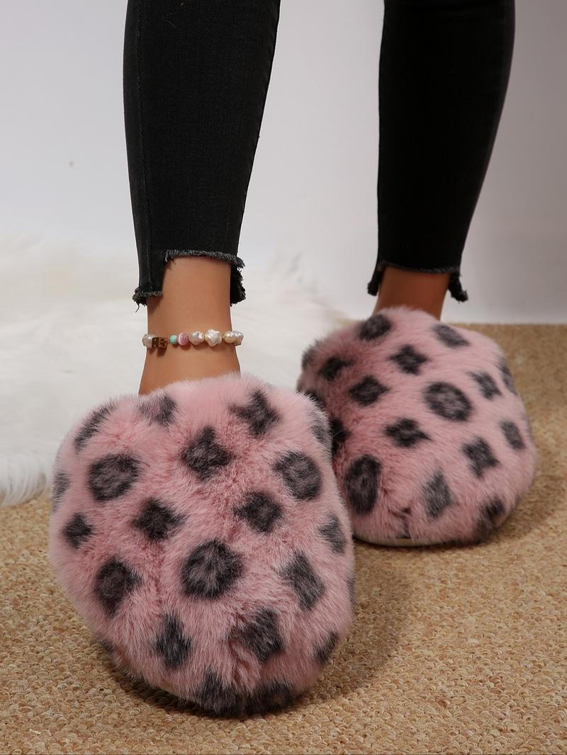 New Trendy Plush Fur Slippers, Valentine's Day Gift for Girls, Super Cute Fashion Warm Home Shoes, Fuzzy Warm Slippers, Anti-Slip Thick Sole Cotton Slippers