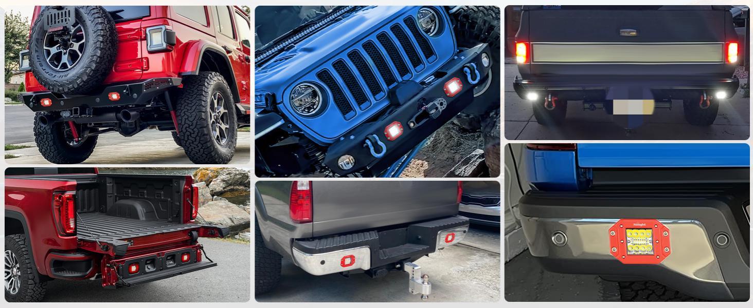 Nilight 2PCS 42W Flush Mount LED Pods Spot Flood Combo Beam with Wiring Harness Kit for Driving Backup Reverse Grill Mount Light  dealsforyoudays