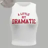 Women's Casual Sleeveless Knit Letter Print Vest Tops, Fashion Summer Round Neck Tank, Perfect Everyday Wear