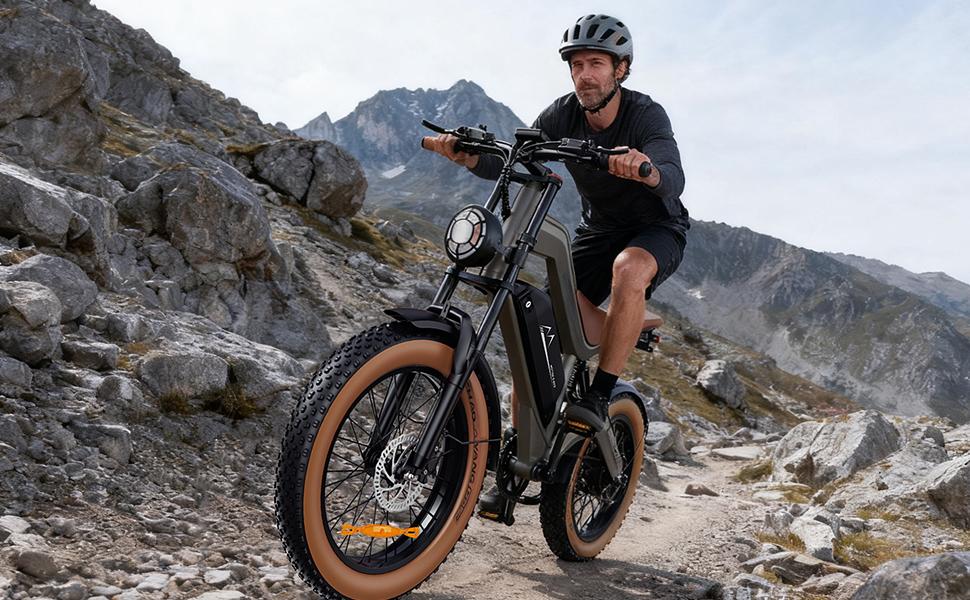 DYU M20 All Terrain Electric Bike 1500W Motor 873.6Wh Battery 100 Miles Range Dual Hydraulic Brakes 20X4.0" Tires DYU M20 All Terrain Electric Bike 1500W Motor 873.6Wh Battery 100 Miles Range Dual Hydraulic Brakes 20X4.0" Tires