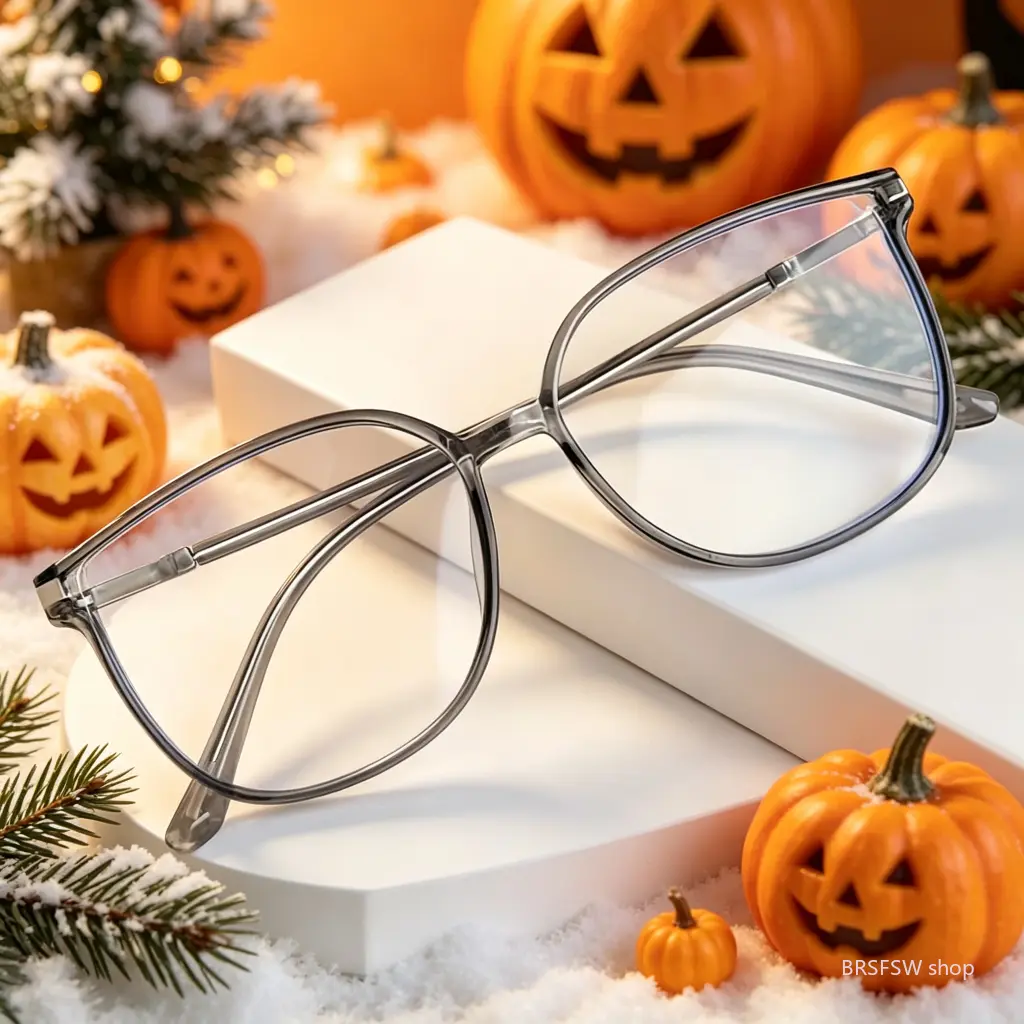 Oversized Cat Eye Blue Light Glasses for Women, Clear Lens Non Prescription Eyeglasses with Lightweight Large Frame and Crystal Style Design, Stylish Everyday Fashion Accessory for Work, Study, Computer Use and Daily Wear