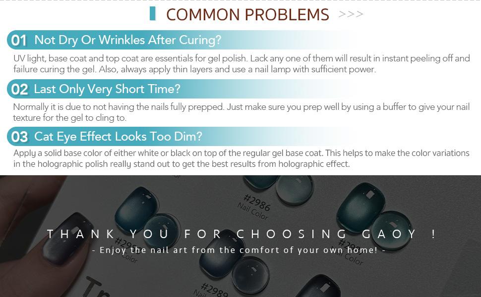 GAOY Tropical Sea Cat Eye Gel Nail Polish Set with Magnet for Blue Glitter Holographic Cat Eye, Salon UV Gel Manicure and Nail Art DIY at Home