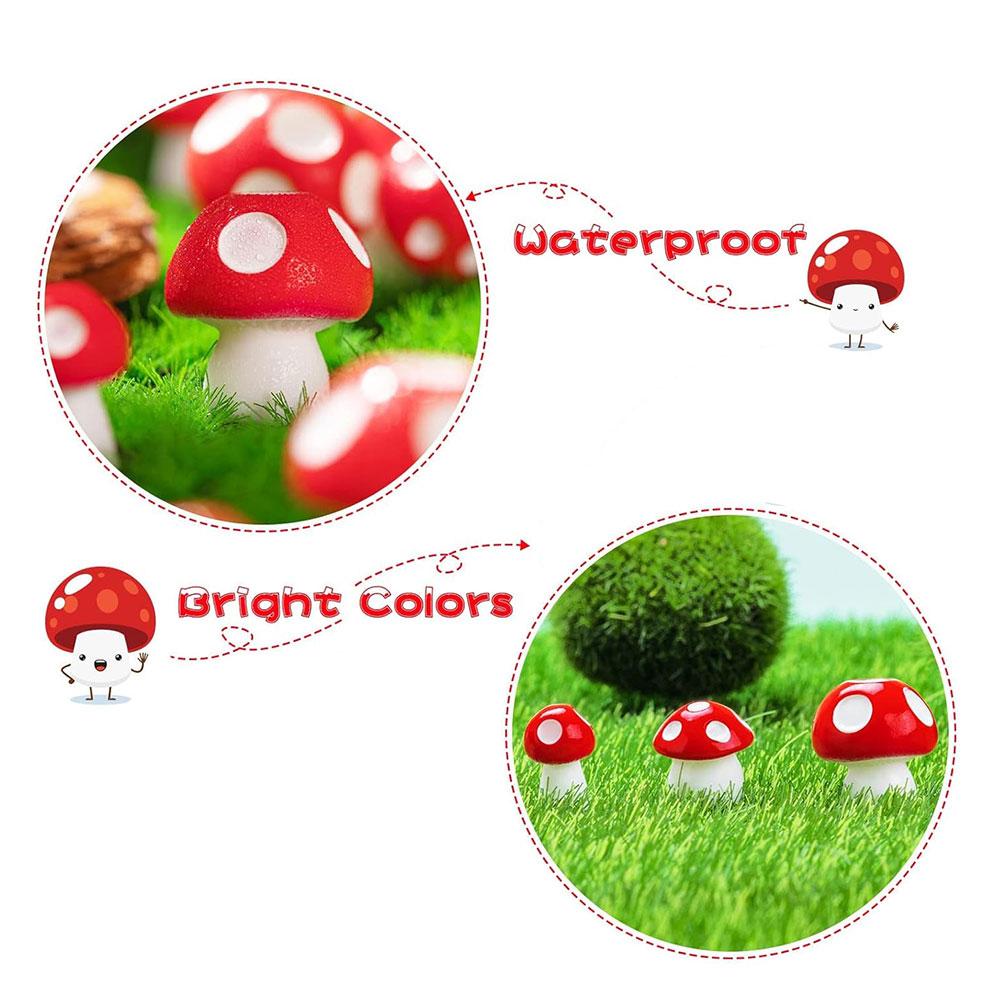Cute Mushroom Design Miniature Figurines (30pcs/set), Miniature Mushroom Model, Garden Miniature Statue, Landscape DIY Bonsai Craft for Home Decoration Supplies