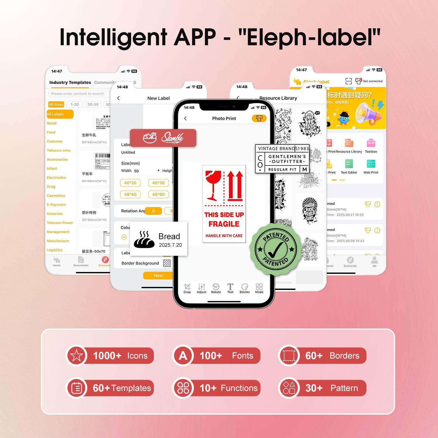 Multi-Functional Wireless Portable Mini Thermal Printer, Prints Worksheets, Labels, Photos, Text, USB Charging, Ideal for Home, Office, School
