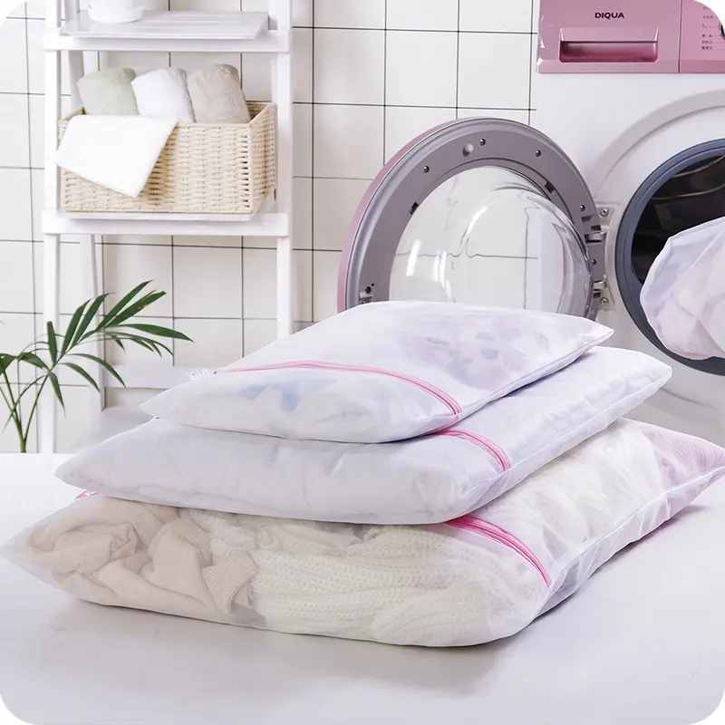 Say goodbye to laundry troubles Mesh laundry bag with zipper, suitable for lightweight clothing, washing machine protection bag, organize and store laundry supplies, Christmas gift, Laundry Mesh Wash Bags