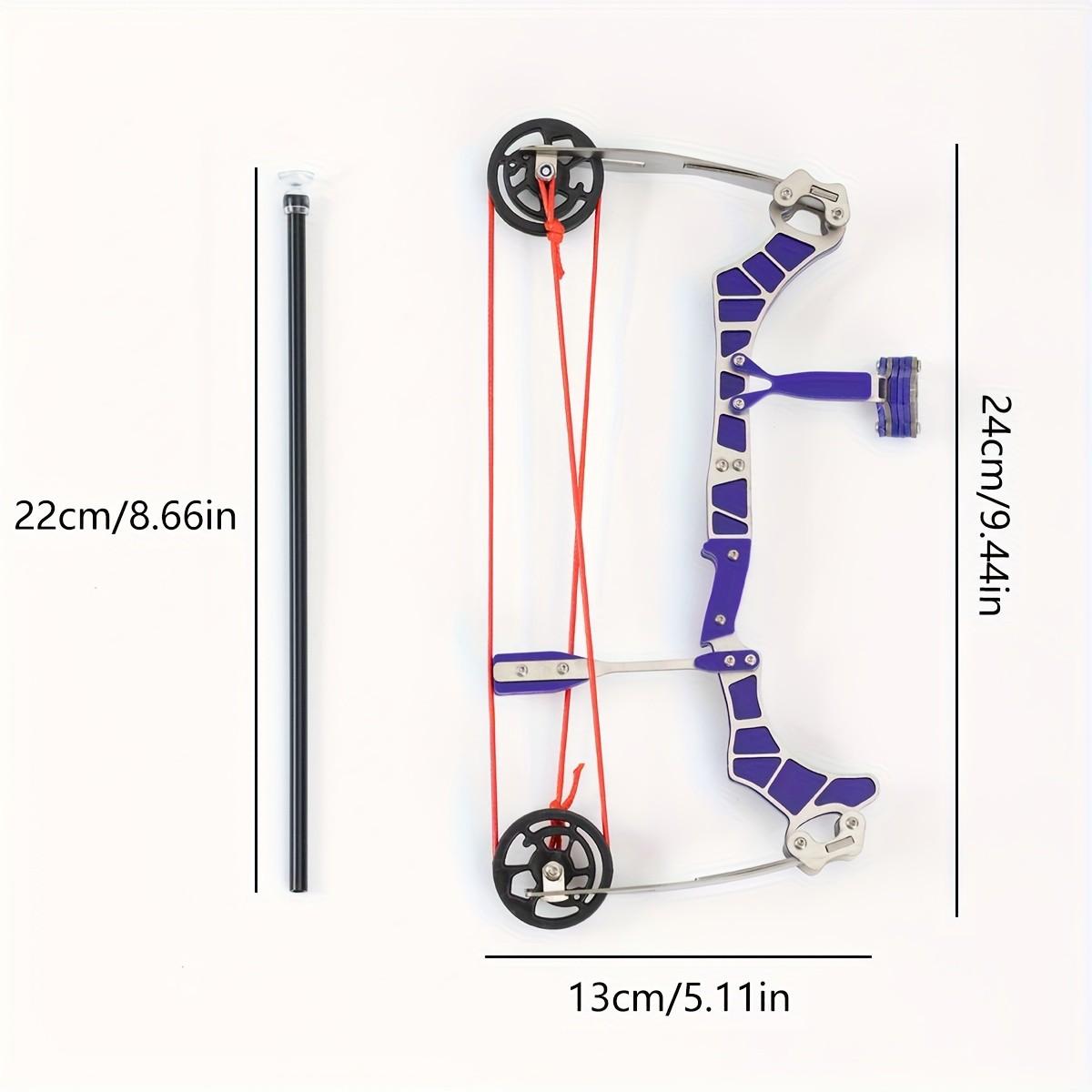 Multifunctional 9.44 Inch Mini Bow Set, Stainless Steel Material, Suitable for Both Hands, Outdoor Fun and Practice, Includes 10 Arrows and Target