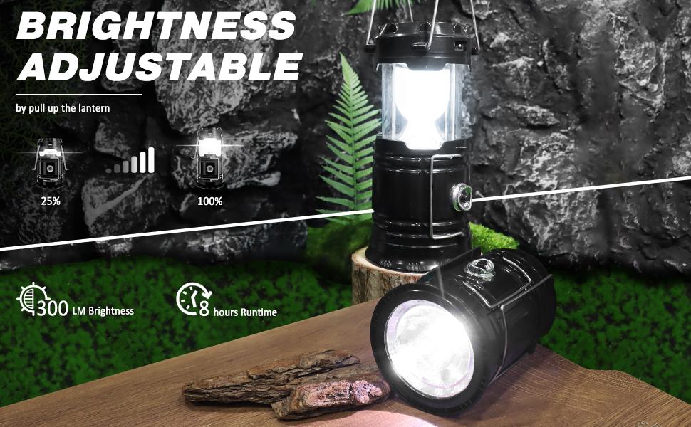 XTAUTO Collapsible Portable LED Camping Lantern Lightweight Waterproof Solar USB Rechargeable LED Flashlight Survival Kits for Indoor Outdoor Home Emergency Light Power Outages Hiking Hurricane 4-Pack