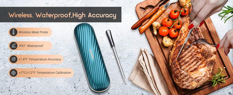 INBKIRD Meat Temperature Gauge, 1 Bluetooth Barbecue Temperature Gauge, Supports Temperature Alarm, Suitable for Barbecue, Home, Kitchen Tools TikTokShopBlackFriday INBKIRD Meat Temperature Gauge, 1 Bluetooth Barbecue Temperature Gauge, Supports Temperature Alarm, Suitable for Barbecue, Home, Kitchen Tools TikTokShopBlackFriday