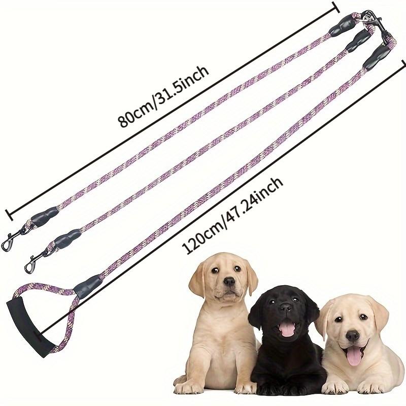 Double/Triple-ended Dog Leash, 1 Set Removable Wave Pattern Pet Leash, Pet Traction Rope, Anti-winding Pet Supplies for Outdoor Walking, Dog & Cat Accessories