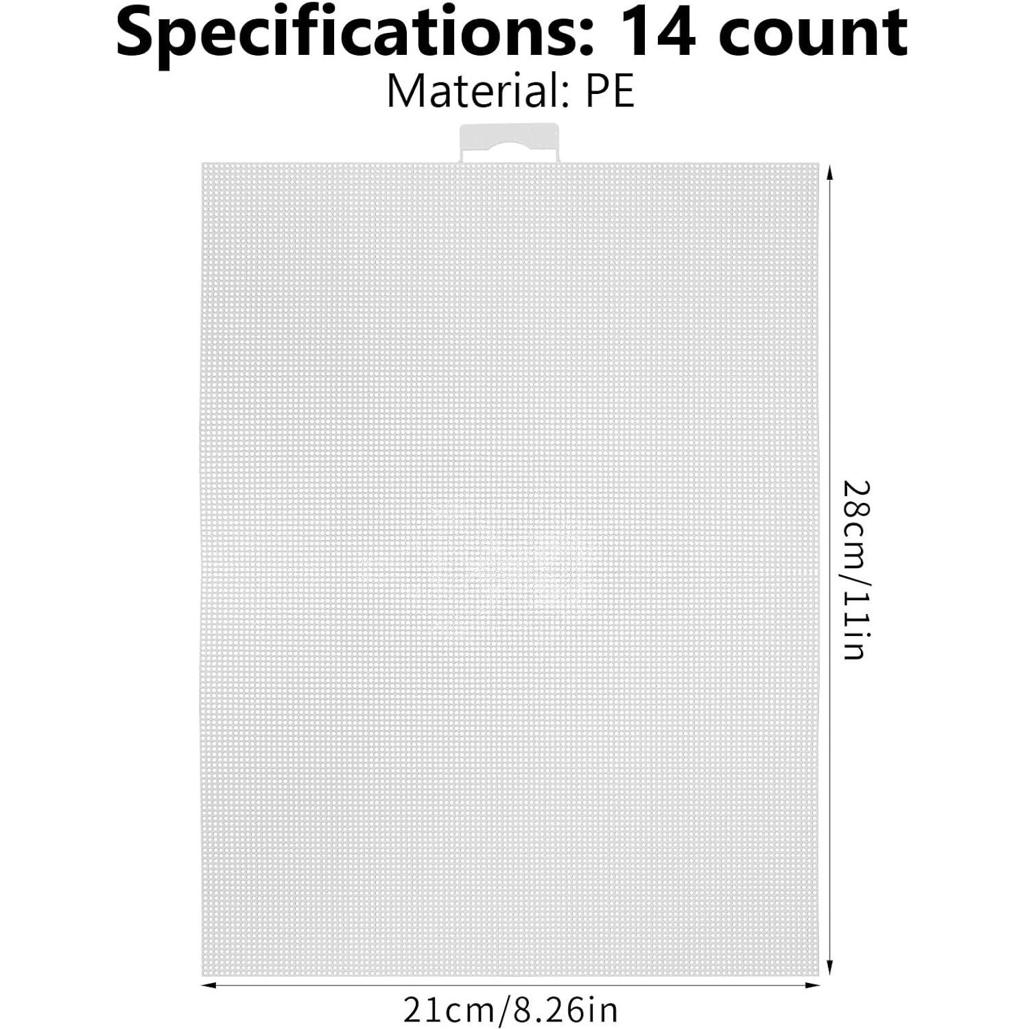 4 Pack 14tc Plastic Mesh Canvas Sheets, 11x8.26 Inches, Ideal for Embroidery, Knitting Projects, Monster Masks & Aquarium Splits