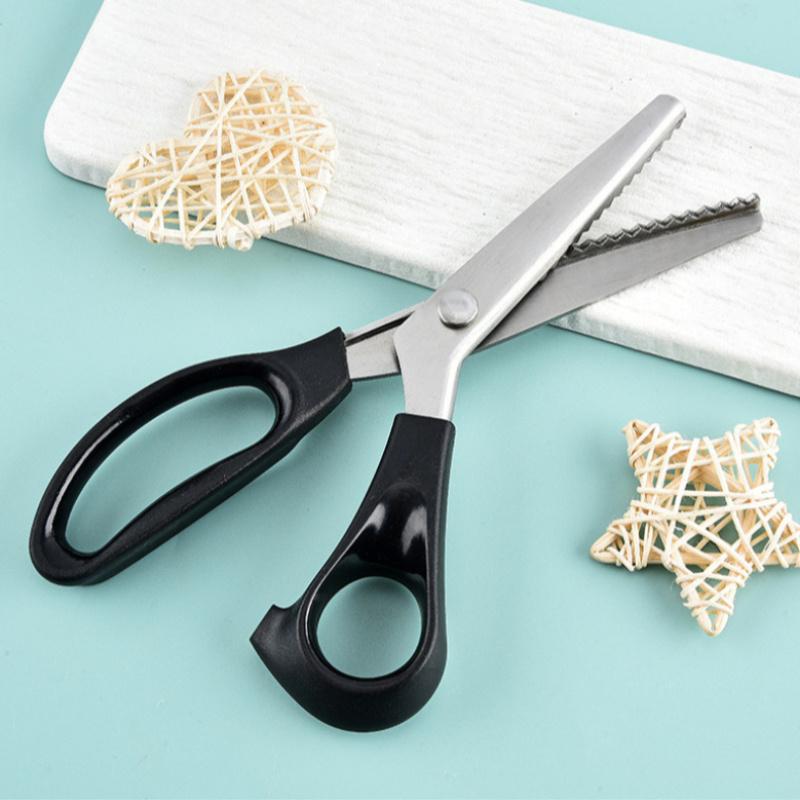 1pc Pinking Shears, Zig-Zag Fabric Scissors for Preventing Fraying, Professional Sewing Scissors with Ergonomic Handle for Fabric, Crafts, Dressmaking & Home Textiles