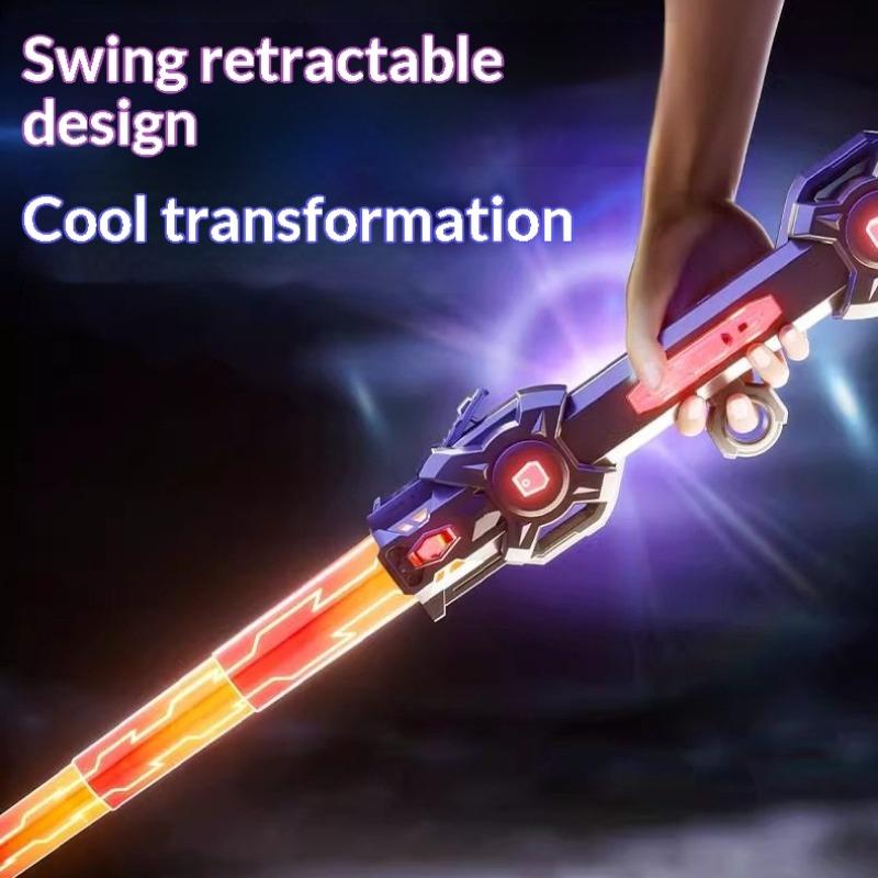 Cyberpunk Light Saber, Extendable Cyberpunk Light Saber with Sound and LED, 32 Color Flowing Effect, Boy Glowing Laser Sword