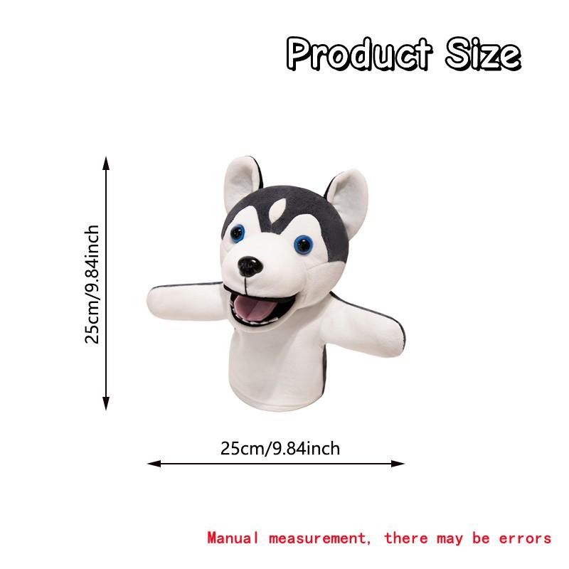 25cm/9.84inch Puppy Hand Puppet Series Plush Toys, soft and fluffy stuffed animals, Dalmatian/Little Yellow Dog/Husky/Corgi, suitable for parent-child interaction, pretend play, role-playing, classroom props, birthday gifts, party games, graduation season
