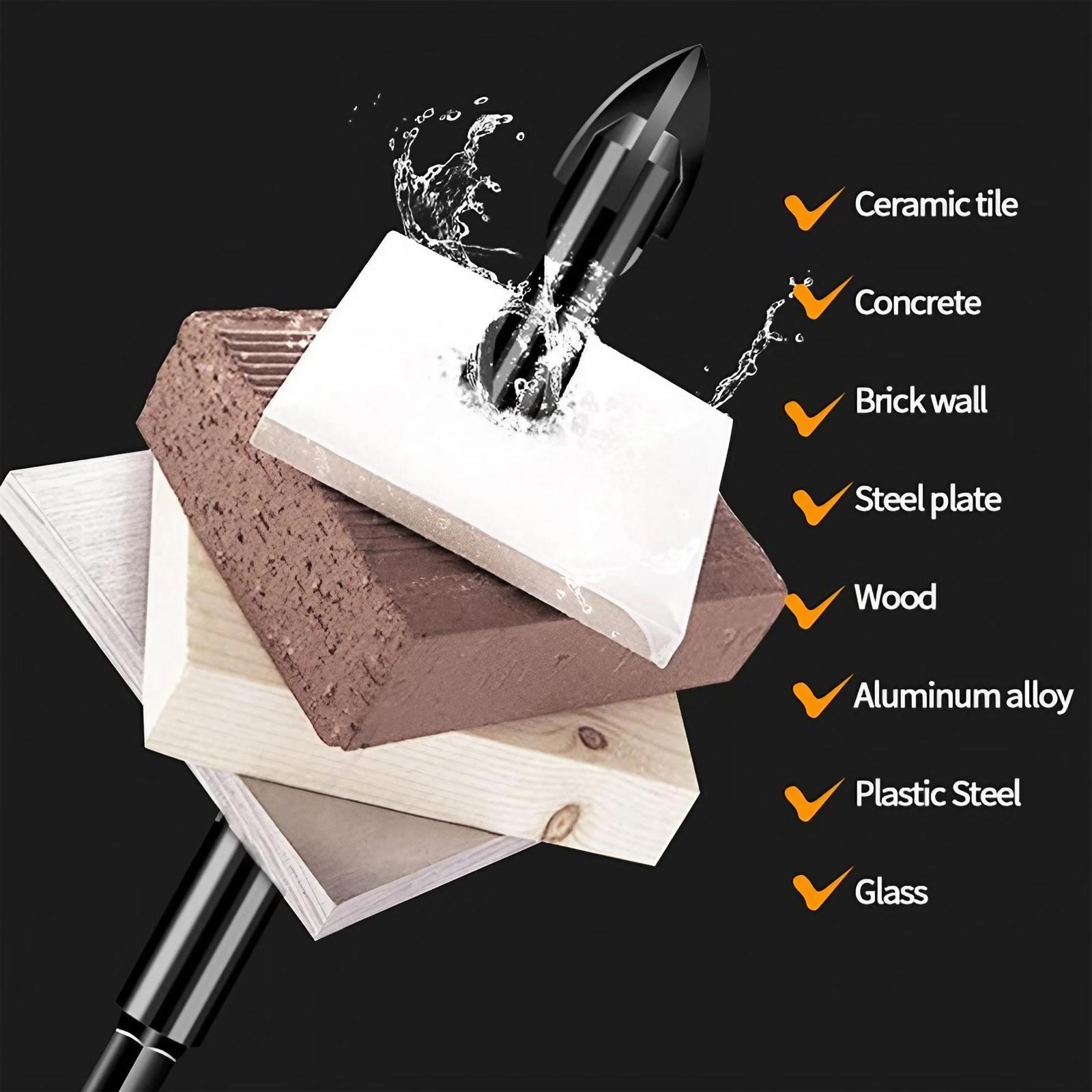 Professional Tile Drill Bit Set, Spiral Drill Bit, Masonry Drill Bit, Multi-Functional Drill Bit Set, Wear-Resistant Drilling Tool, Home Repair Hardware Accessories
