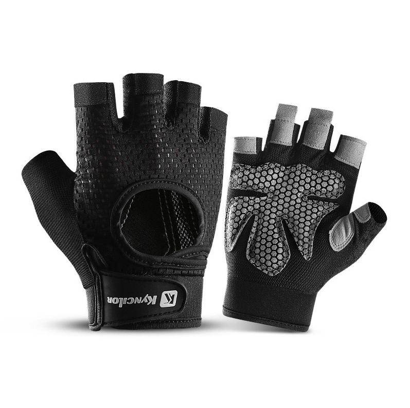 Half-Finger Breathable Cycling Gloves for Men & Women, Padded Bike Gloves with Wrist Wraps Support & Adjustable Straps, Full Palm Protection for Road & Mountain Biking
