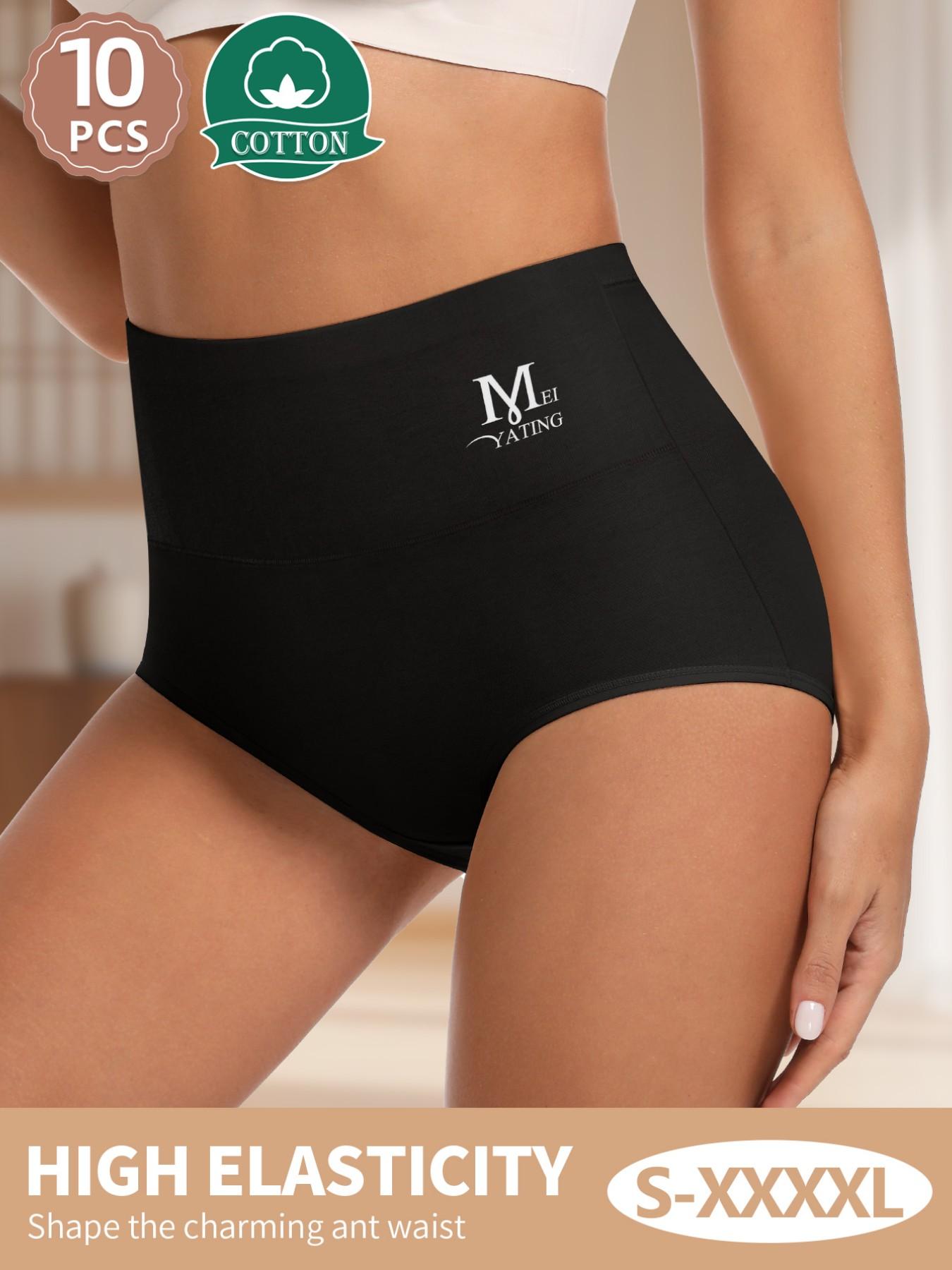 Women's Cotton Underwear Set, Soft Breathable Non-Irritating, Comfortable Fitted Triangle Panties, Large Elasticity, Multiple Colors, S-Xxxxl