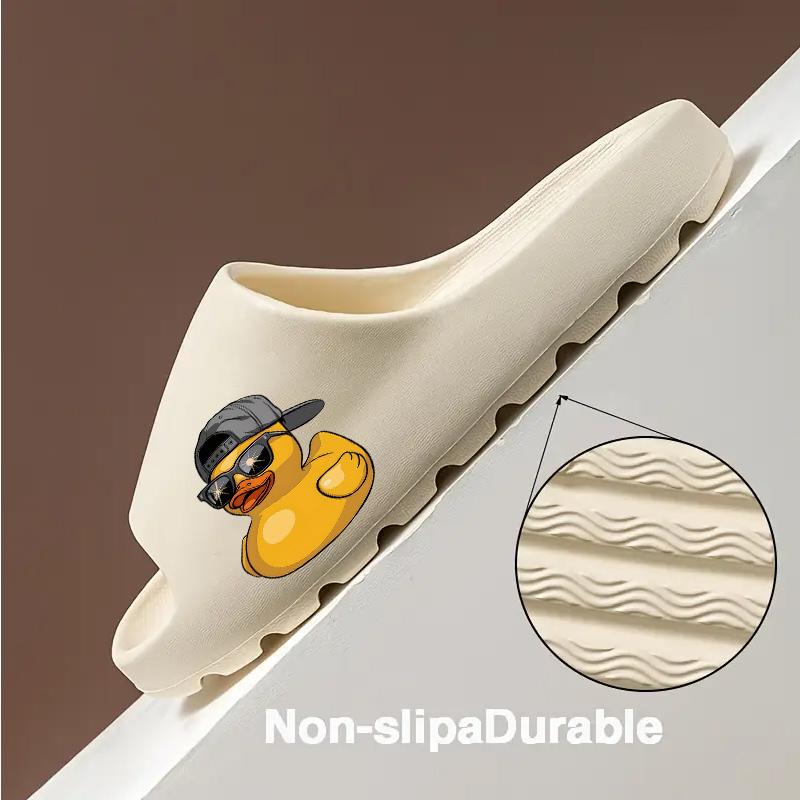 Hip Hop Rubber Duck Slippers for Men Women Kids Cool Cartoon Duck Design Comfortable Non Slip Home Slippers Funny Animal Beach Slides Casual Summer Sandals Lightweight Indoor Outdoor Shoes