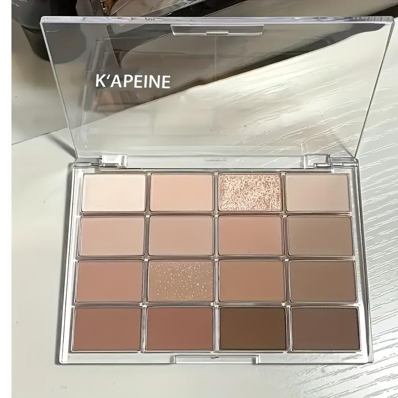 16-Color Chocolate Eyeshadow Palette with Matte and Fine Glitter Earth Tones for a Natural Look, Long-Lasting Smudge-Proof Sparkly Neutral Palette