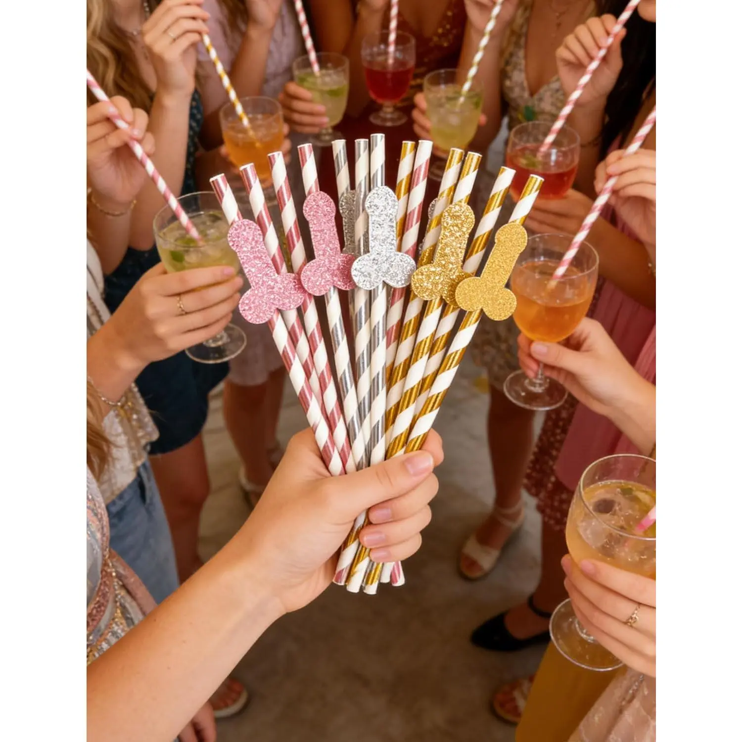 15pcs Bachelorette Party Decorations,Bachelorette Party Straw for Bachelorette Party,Bridal Shower, Birthday,Wedding,Engagement Party Decorations