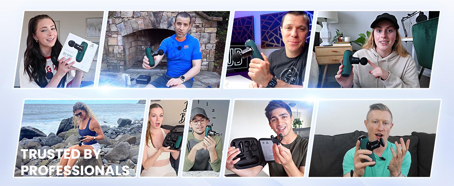 BOB AND BRAD Green Q2 Mini Massage Gun Pocket-Sized Adjustable Deep Tissue Massager Gun, Portable Percussion Muscle Massager Gun,Quiet Muscle Massage Gun with Carry Case-Green, FSA and HSA Eligible -Silicone, Idea Gift for Women and Men