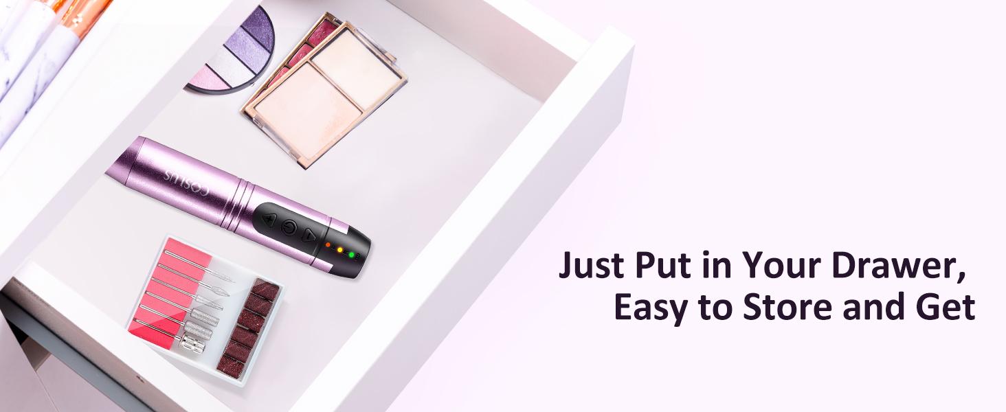 COSLUS C20 Electric Cordless Nail Drill File Professional: Portable Filing nail drill machine kit,pedicure kit for feet, toenail kit,Pedicure with UV LED Nail Lamp, Callus Remover for Feet, Cutics Care & Drill Bits/Sanding Bands,Springtok Beauty Products