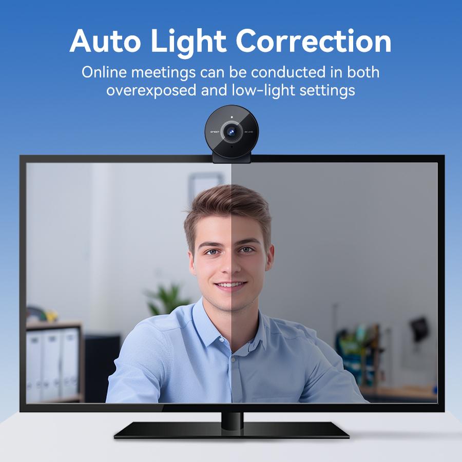 EMEET C950 4K Webcam for PC - PC Accessories with Microphone, Physical Privacy Cover, 70° FOV, Automatic Plug&Play for Live Streaming Equipment, Video Calls, Home Office