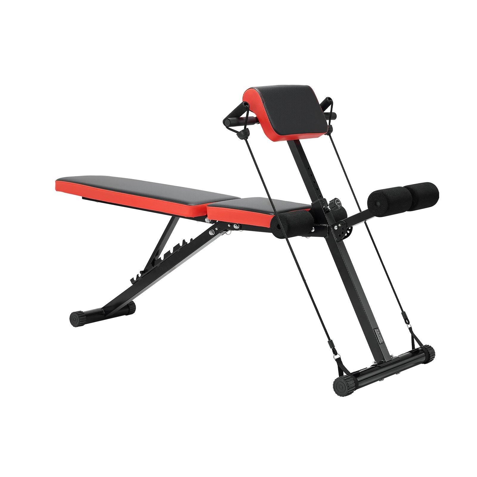 VEVOR Multi-Functional Weight Bench for Full Body Workout, Roman Chair Hyperextension Bench, 770 lbs Adjustable & Foldable Equipment for Back Arm Core Ab Workout, Sit Up Exercise Machine for Home Gym