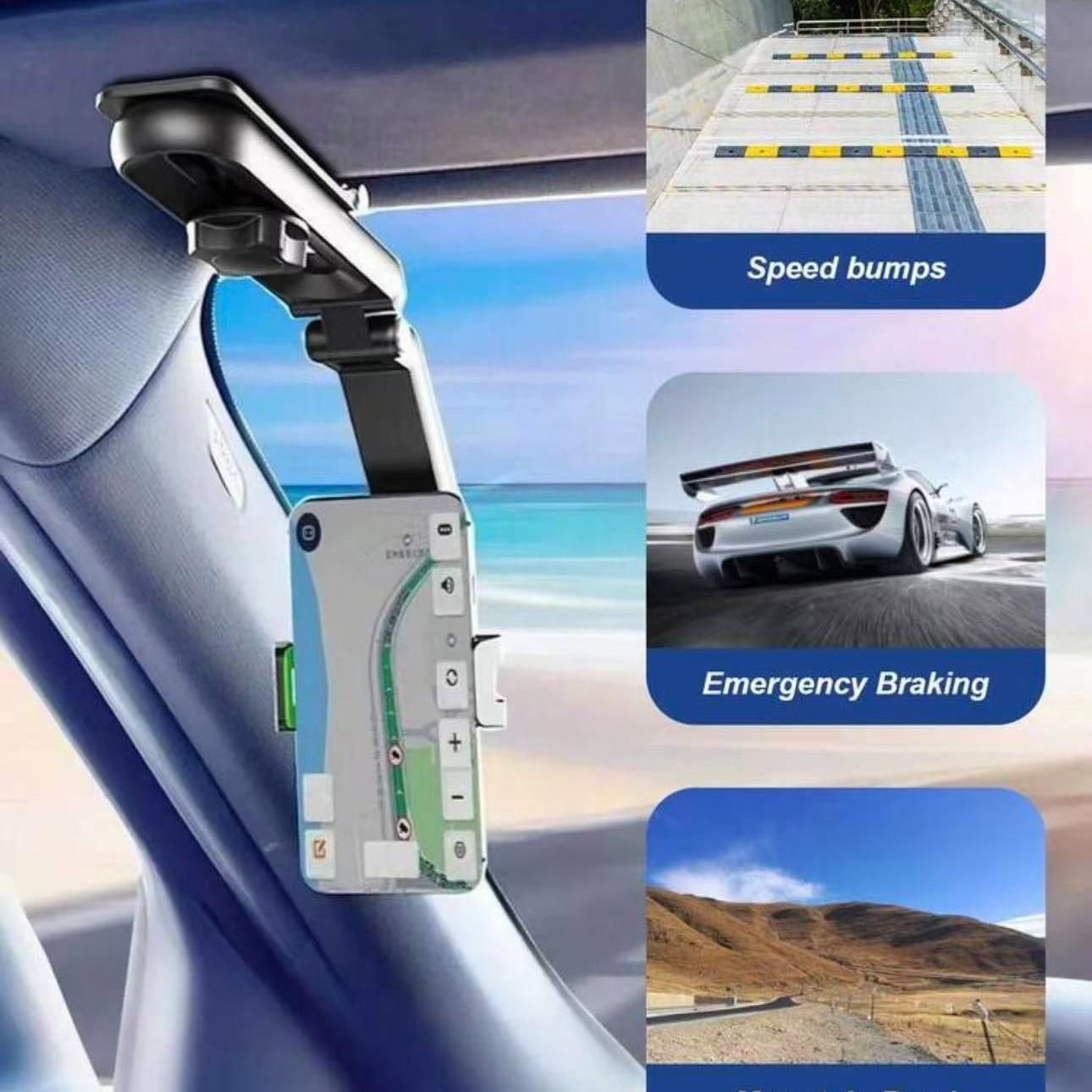 Rotatable Car Sunshade Phone Holder, Universal Multi-Function Car iPhone Mount, Phone Compatible Automotive Interior Accessory