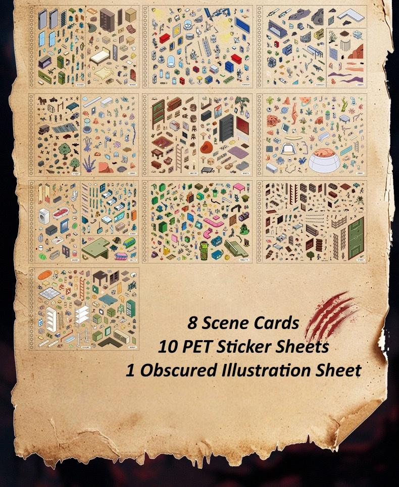 Post-Apocalyptic Scene Building Stickers – Ruins, vehicles, survivors ...